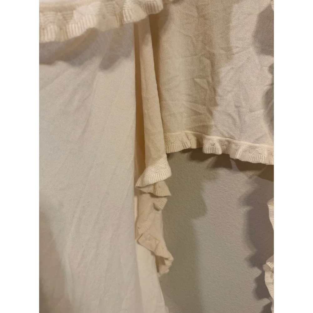 Lilly Pulitzer Cream 100% Cashmere Ruffle Wrap Shawl Scarf Ivory One Size